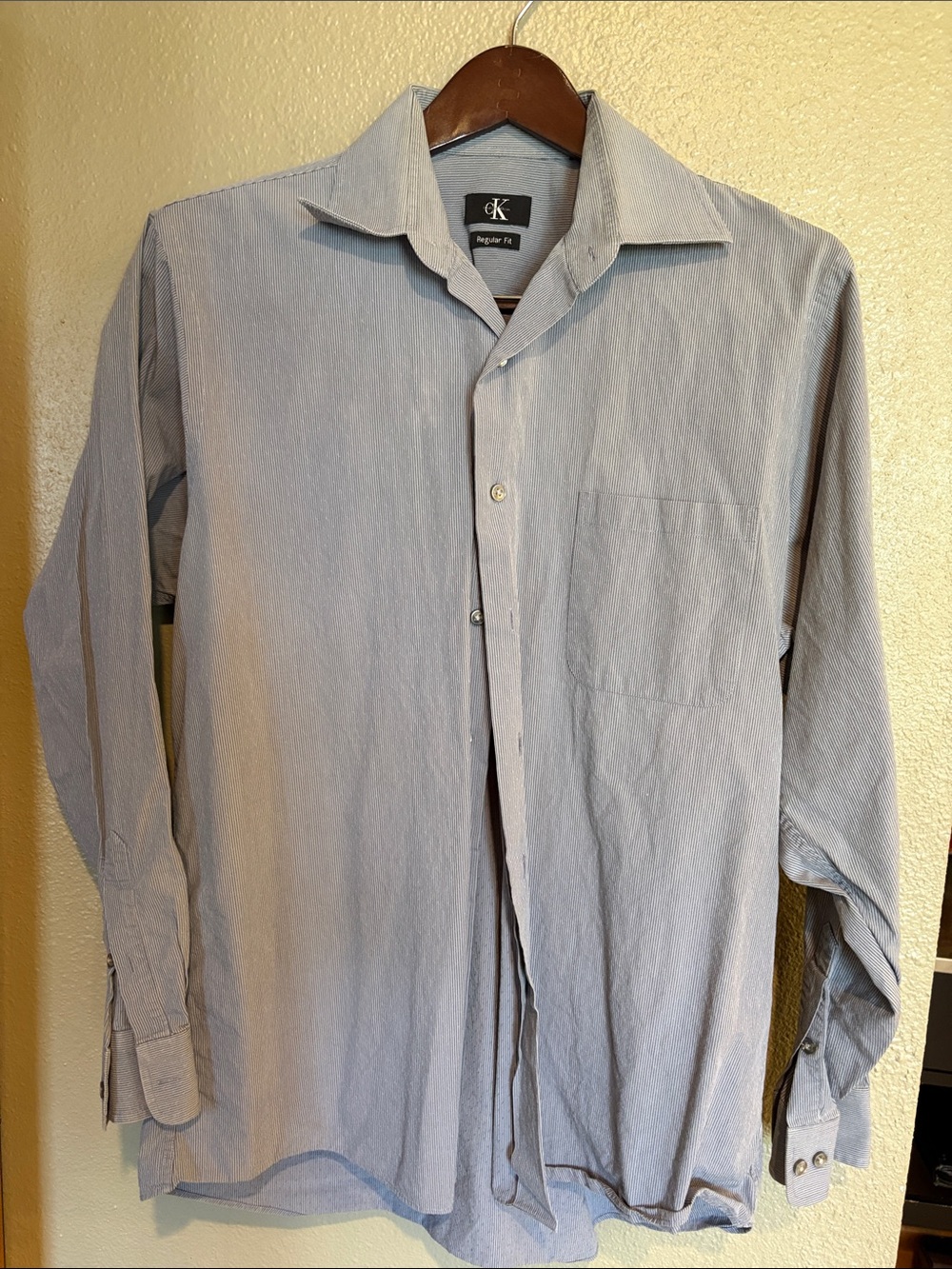 Calvin Klein Light grey Men's Long-Sleeve Dress Shirt